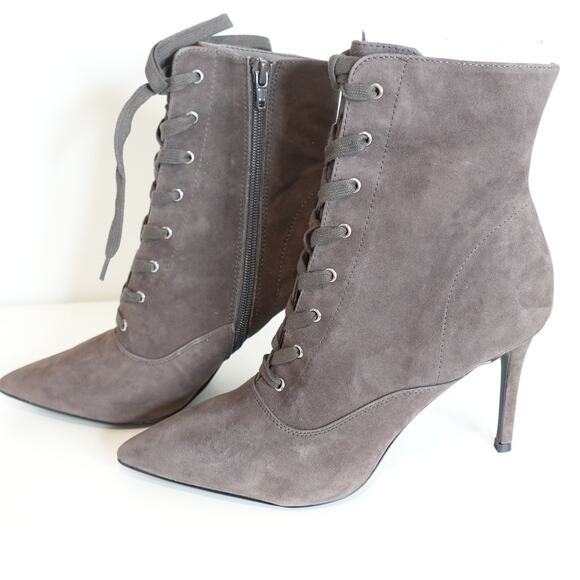 Steve Madden Jinx Mocha Suede/ Stiletto Heel /ANKLE Booties - Picture 4 of 10